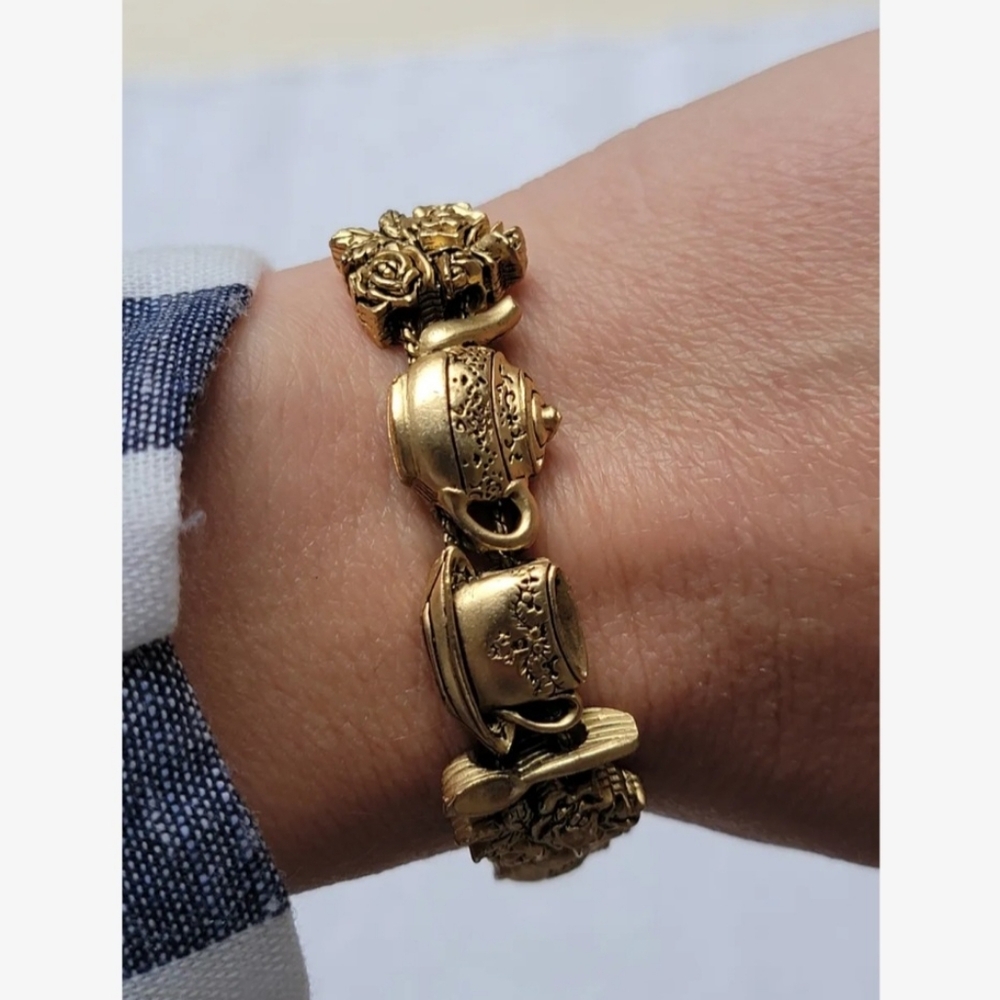 Vintage Rose Tea Slide Bracelet